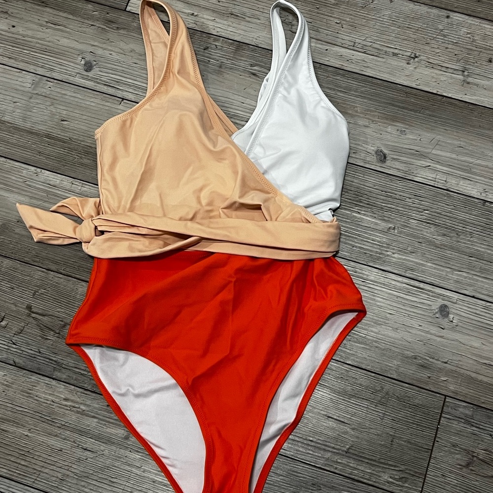 Stylish Orange and White One Piece